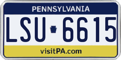 PA license plate LSU6615