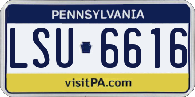 PA license plate LSU6616