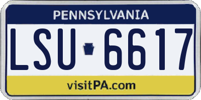 PA license plate LSU6617