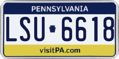 PA license plate LSU6618