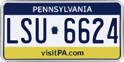 PA license plate LSU6624