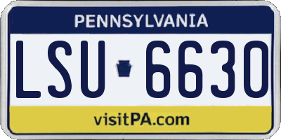 PA license plate LSU6630