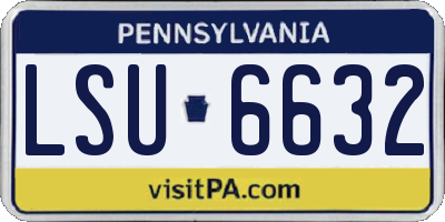 PA license plate LSU6632