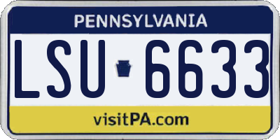PA license plate LSU6633