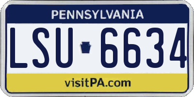 PA license plate LSU6634