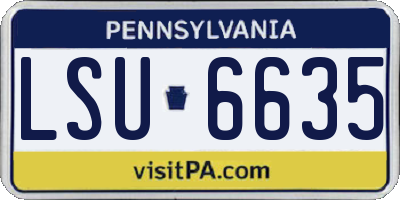 PA license plate LSU6635