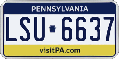 PA license plate LSU6637