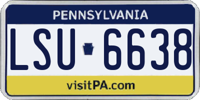 PA license plate LSU6638