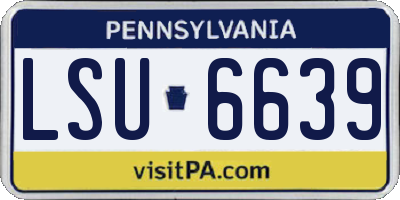 PA license plate LSU6639