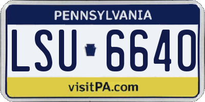PA license plate LSU6640