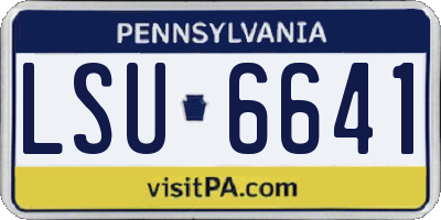 PA license plate LSU6641