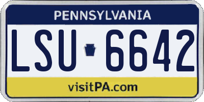 PA license plate LSU6642