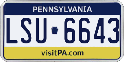 PA license plate LSU6643