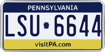 PA license plate LSU6644