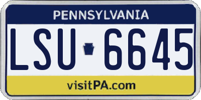 PA license plate LSU6645