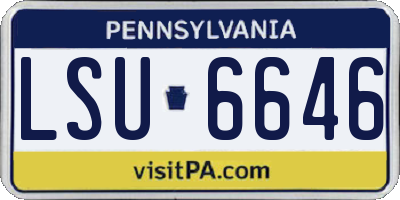 PA license plate LSU6646