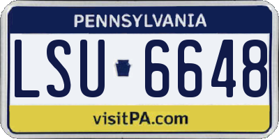 PA license plate LSU6648