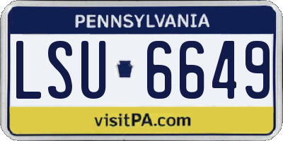 PA license plate LSU6649