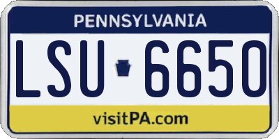 PA license plate LSU6650