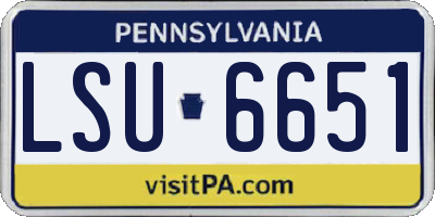 PA license plate LSU6651
