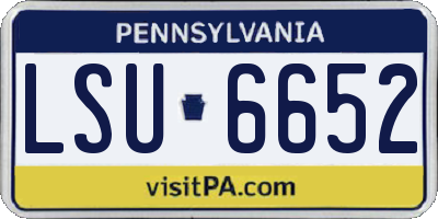 PA license plate LSU6652