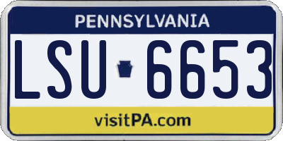 PA license plate LSU6653