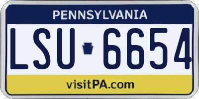 PA license plate LSU6654