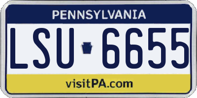PA license plate LSU6655