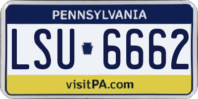 PA license plate LSU6662