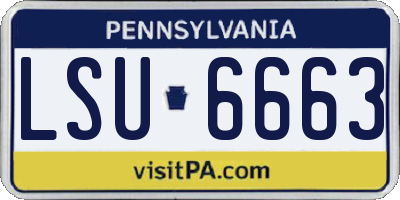 PA license plate LSU6663