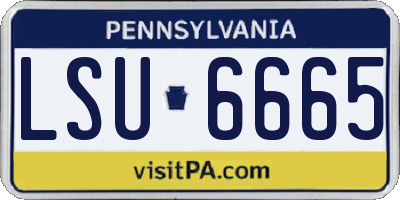PA license plate LSU6665