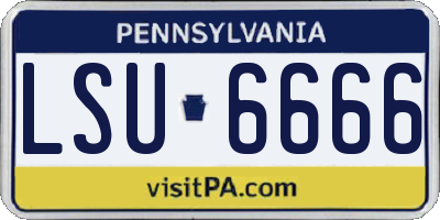 PA license plate LSU6666