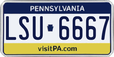 PA license plate LSU6667