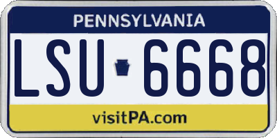 PA license plate LSU6668