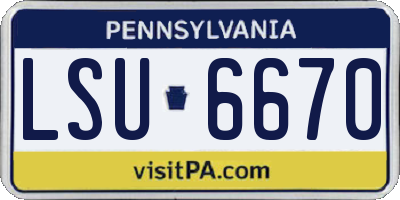 PA license plate LSU6670
