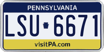 PA license plate LSU6671