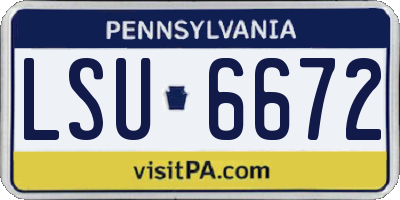 PA license plate LSU6672