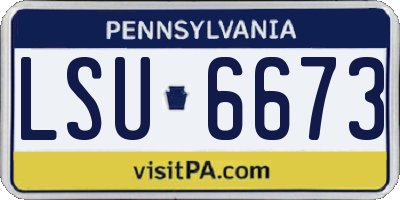 PA license plate LSU6673