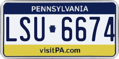 PA license plate LSU6674