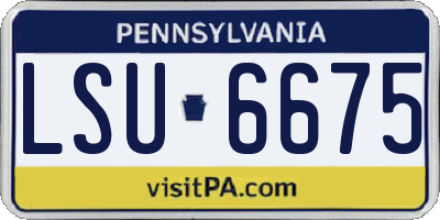 PA license plate LSU6675