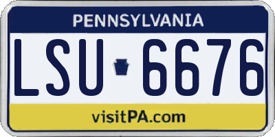 PA license plate LSU6676