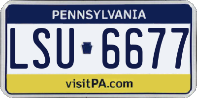 PA license plate LSU6677