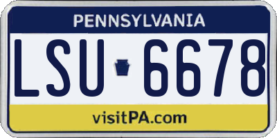 PA license plate LSU6678