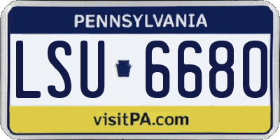 PA license plate LSU6680