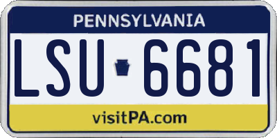 PA license plate LSU6681