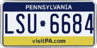PA license plate LSU6684
