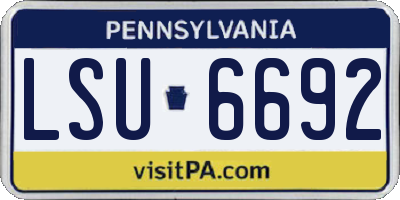 PA license plate LSU6692