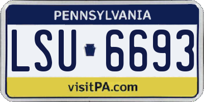 PA license plate LSU6693