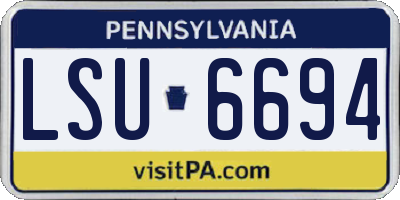 PA license plate LSU6694