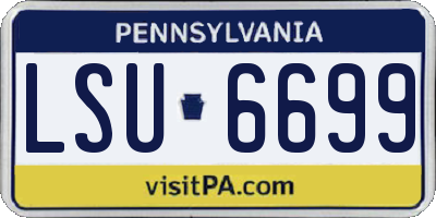 PA license plate LSU6699